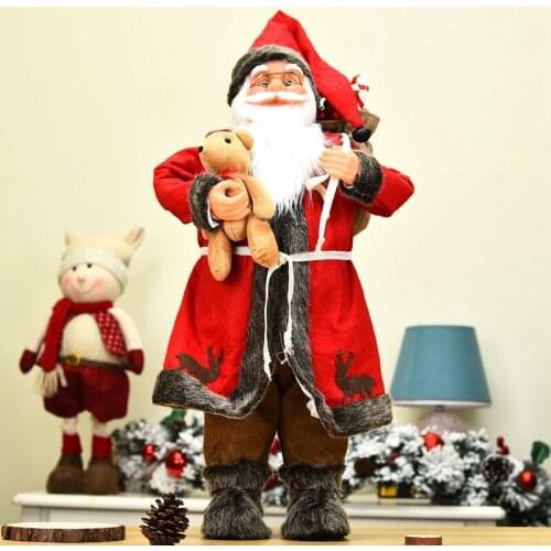Christmas Decoration Red Large Santa Claus Doll Childen Gift Christmas Home Decor Plush Santa Claus Toy Xmas Ornaments 30/45cm