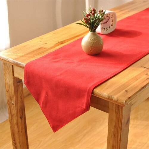 Christmas Decoration Red Cotton Double Table Runner Party Tea Coffee Dining Table Restaurant Luxury Wedding