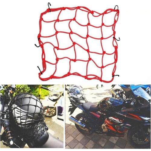 Super Strong Stretch Heavy-Duty 15" Cargo Organizer Net for Motorcycle Helmet Luggage storage Net Red