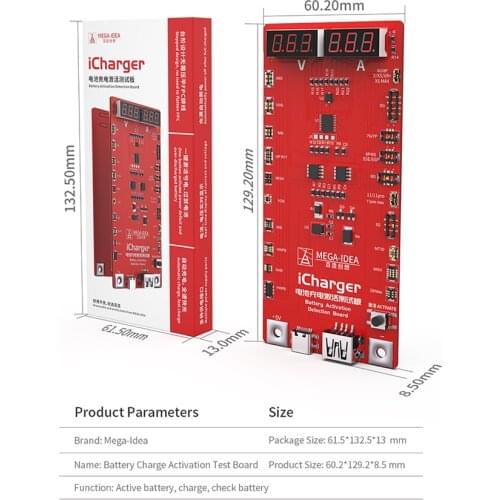 Mega Idea Icharger Battery Charging Activation Test Detection Board For Phone Samsung IOS Android Devices Repair Tool Set