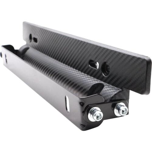 Universal Adjustable Car License Plate Frame Holder Carbon Fiber Racing Number Plate Auto Mount Bracket Car-Styling