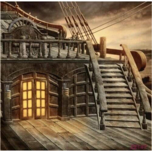 5x7FT Vinyl Studio Photography Backdrop Retro Pirate Ship Photo Background