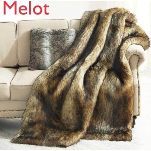 High-Grade Warm Fur Fur Blanket Thick Solid Color Bed Blanket weighted blanket fluffy blanket
