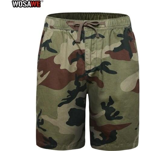 WOSAWE Summer Cargo Shorts Men Loose Camouflage Straight Sports Casual Five-point Pants For Ourdoor Sports Running Hiking