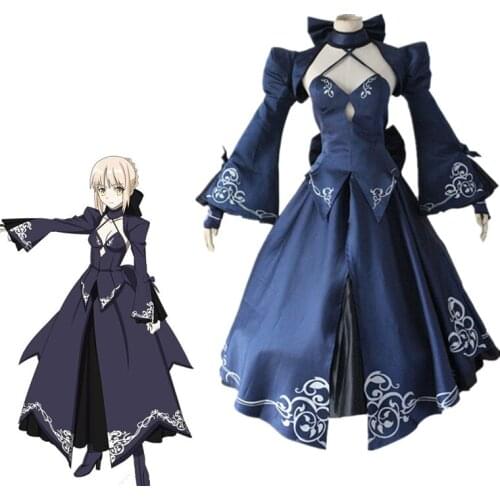 Fate Zero Blacken Saber Altria Pendragon Cosplay Skirt clothing Japanese Anime exhibition Halloween performance cosplay costume