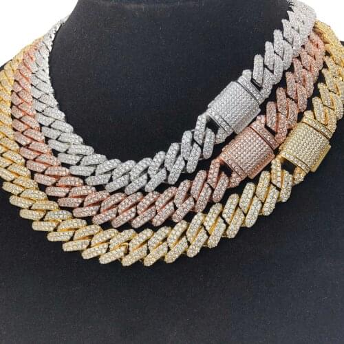 Hip hop jewelry Iced out bling bling Prong cuban chain Link chain