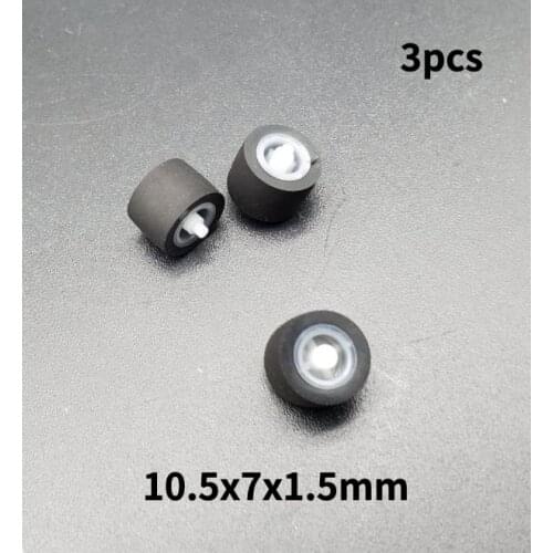 10.5x7x1.5mm pinch roller Audio Belt Pulley Tape Recorder Cassette deck rubber Wheel with axis for SONY Panasonic Stereo player
