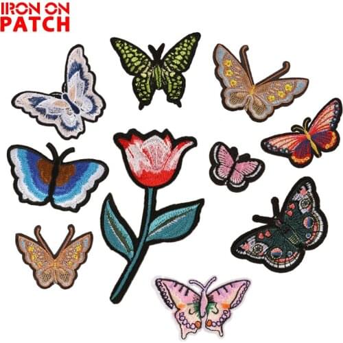 10Pcs Butterfly Patches For Clothing DIY Ornaments Decorative Embroidery Sew Iron On Patches Fabric Clothes Sticker Applique