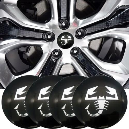 4pcs 56mm 3D Auto Wheel Center Sticker Car Wheel Hub Cap Car Accessories Case For Abarth 500 Punto Bravo Panda Badge Car Styling