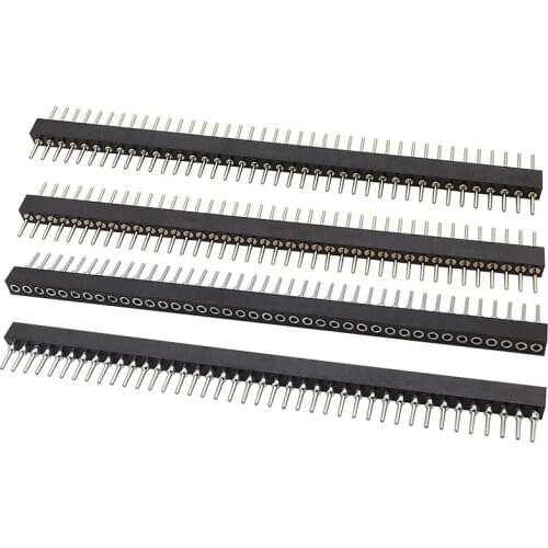 5Pcs Black Pitch 1.778mm 1x40Pin Single Row Male Plug/Female Socket Pin Header PCB Board Connector Strip Pinheader for Arduino