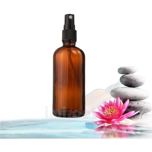 6pcs 100ml Perfume Spray Bottle Empty Amber Glass Refillable Cosmetic Containers with Fine Mist Sprayer for Essential Oils