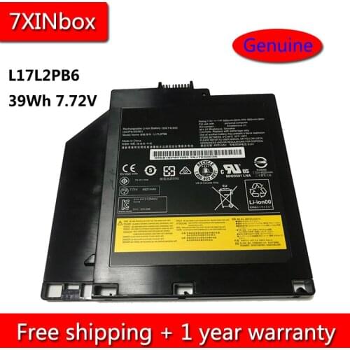 7XINbox 39Wh 7.72V Genuine L17L2PB6 DVD Ultrabay Battery For Lenovo V330-14 V330-15 2ICP6/55/90 Series 5055mAh Batteria
