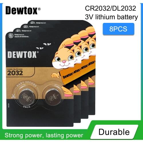 8pcs for DURACELL 3V CR 2032 Coin Cell Battery DL2032 5004LC KL2032 Lithium Button Battery CR2032 For Watch Remote Electronic