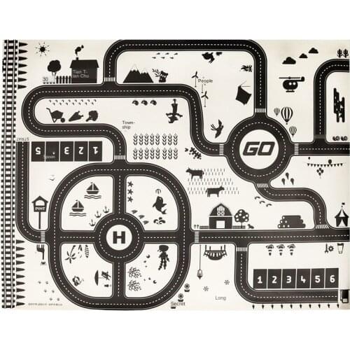 130 / 100cm 8-volume car and traffic sign toy ins Nordic increase children traffic parking map car portable baby play mat