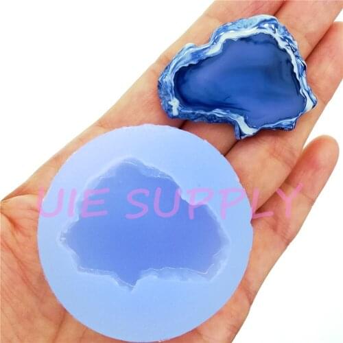 BYL421U Raw Gemstone Shape Silicone Mold for Resin Art Earrings Necklace Pendant Making Cake Decoration Fondant 41.9mm x 33.3mm