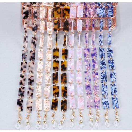 Leopard Acrylic Sunglasses Chains for Men Women Vintage Mask Chain Holder Neck Strap Lanyard Acetate Glasses Chains Necklace