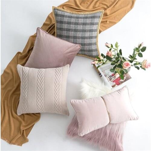 45x45cm Pink series Sofa Pillowcase Pink Cushion Cover Throw Pillow Case Home Sofa Bed Chair Decoration 17.72x 17.72inch