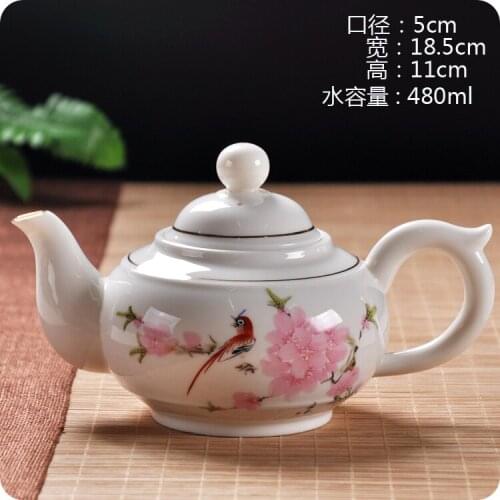 Jingdezhen ceramic teapot ceramic modern restaurant household Kung Fu tea heat - resistant blue and white porcelain 480ML