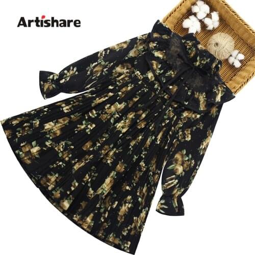 Girl Dresses Floral Girls Party Dress Kids Casual Style Kid Dress Spring Autumn Girls Clothing 6 8 10 12 14