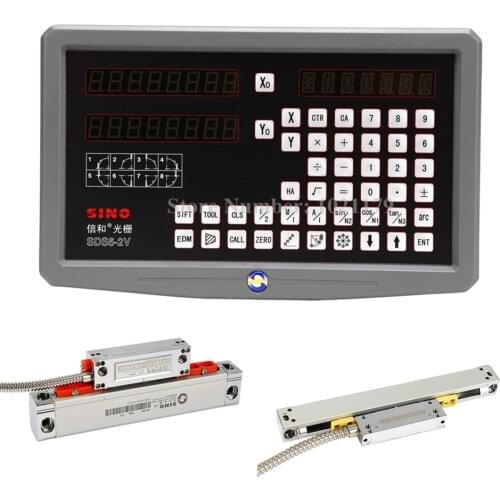 Milling Lathe 0.005mm 0.001mm SINO DRO kit SDS6-2V 2 axis digital readout DRO + KA300 linear encoder + KA500 slim linear scale