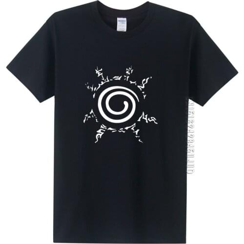 Anime Naruto Nine Tail Seal T Shirt Mens Summer 100% Cotton T-shirt Fashion O Neck Men Boy Tops Tee