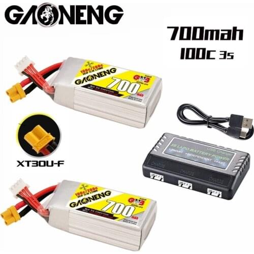 GNB GAONENG 700mah 3S 11.1V XT30 100C 200C RC FPV Rechargeable battery Pack graphene for 11.1v drone battery and charger