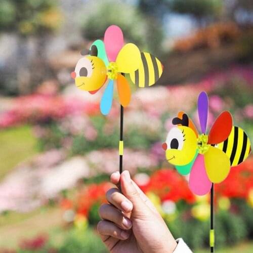 Hot 5 Pcs Windmills Colorful Wind Spinner 3D Animal Pinwheel Garden Ornament for Outdoor Yard Lawn Patio Decor and Party