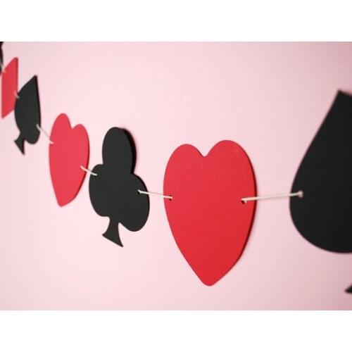 Playing Card Suite Symbols garlands wedding birthday party banners 5' long bridal baby shower decorations photobooth