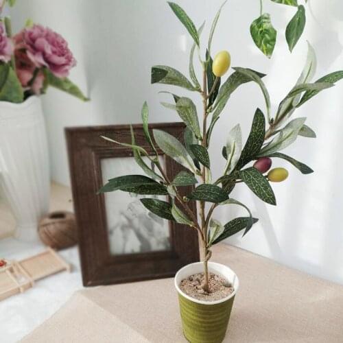 7Pcs/lot Simulation Olive Branch Artificial Plants Olive Leaf Home Wedding Decoration Fake Plants Christmas Flower Accessories