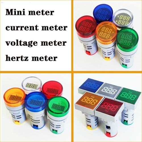 Hertz meter mini voltmeter ammeter digital indicator multimeter Current power meter LED indicator lamp light voltage meter