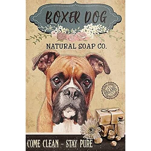 Metal Tin Sign Wall Decor Boxer Dog Signs Wall Art16 Hanging Plaque Aluminum Signage Posters 8x12 Inch