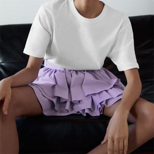 Mini Skirt Cake Skirt 2021 Summer Womens New Retro High Waist Wild Was Thin with Belt Laminated Decorative