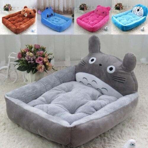 Cartoon Totoro Stitch Pet Dog Bed Mat Cute Animals Shaped Pet Blanket Sofa Removable Warm Breathable Kennel Cat House Nest Home