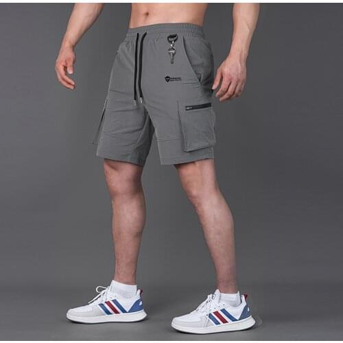 2021 Summer Men’s Running Shorts Joggers Sport Shorts Men Breathable Gym Workout Training Shorts Cargo Short Pants With Pockets