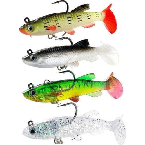1pcs 12.5g Soft Fishing Lures Silicone Lead Head Fish Lifelike Wobbler Worm Shad Bait Bass Carp jigging Fishing Tackle