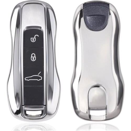 For Porsche Panamera 2017 Soft Shiny TPU Remote Key Protective Case Auto Accessories Fob Holder Car Key Cover Shell Car-Styling
