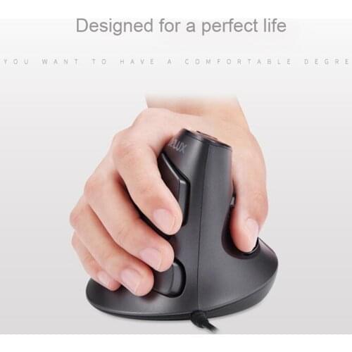 Delux M618 Wired Vertical Mouse Ergonomic 600/1000/1600DPI Optical 5 Buttons Healthy Mice Computer Game Mouse for PC Laptop