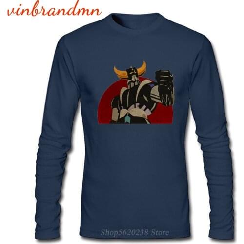 UFO Robot Grendizer Print T Shirts Long Sleeve Crew Neck T-Shirt Funny Grendizer Z Japanese Anime Design For Men Clothing Tops
