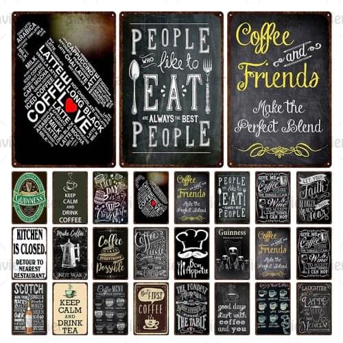 Tin Signs Repast Chalk Blackboard Billboard Metal Black & White Metal Sign Wall Decor For Bar Pub Club Cafe Iron Plate Plaque
