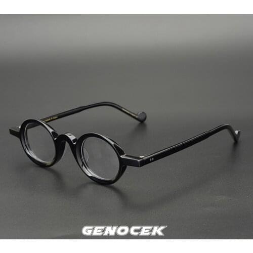 Vintage Round Acetate Handmade Small Glasses Frame Men Women Prescription Myopia Optical Eyeglasses Frame John Lennon Eyewe