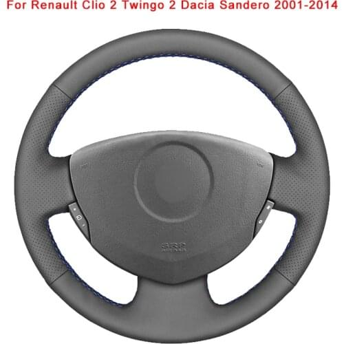 Customized Original Car Steering Wheel Cover For Renault Clio 2 Twingo 2 Dacia Sandero Leather Braid For Auto Steering Wheel