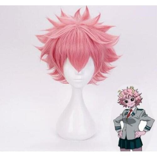 My Hero Academia Boku no Hero Academia Mina Ashido Cosplay Wig Costume Men Women Short Synthetic Hair Party Role Play Wigs