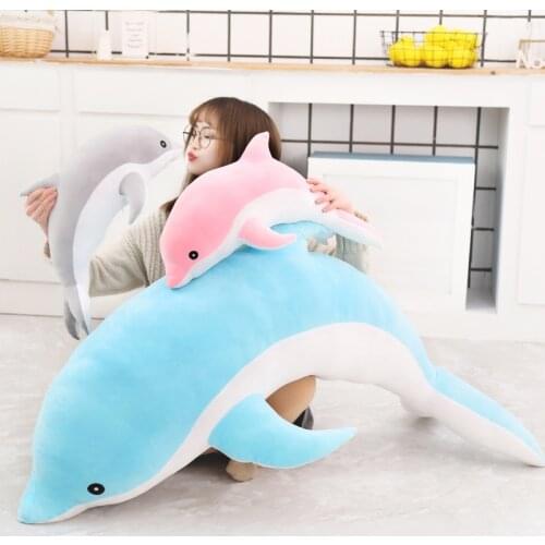 30CM kawaii Dolphin Plush Toys Lovely Stuffed Soft Animal Pillow Dolls for Children Girls Sleeping Cushion Finger Gift