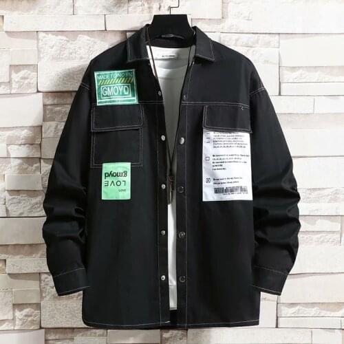 Spring Autumn Mens Shirts Japan Fashion Harajuku Streetwear Long Sleeve Shirts Men Casual Men Clothing Trend Tops Shirt Men