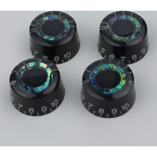 4 Pcs Guitar Control Knobs for 6mm Abalone Blue Green Speed Volume Tone Potentiometer Knob Compatible with LP Electric Guitar