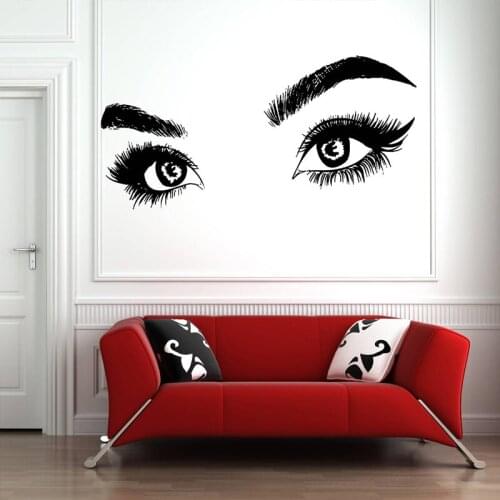 Beauty Salon Art Decoration Beautiful Eyes Wall Stickers for Home Living Room Decor Vinyl Wallpaper Decals Poster Murals TA627
