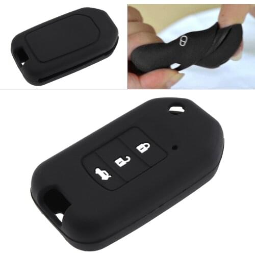 3 Buttons Silicone Smart Remote Car Key Case Protector Holder for Honda Civic CR-V HR-V Accord Jade Odyssey 2015 - 2018