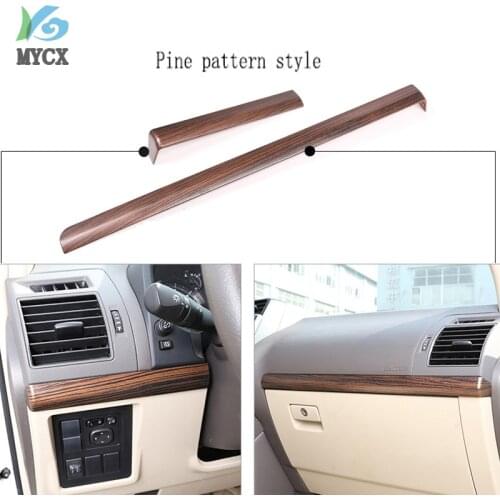 Pine Wood Grain For Toyota Land Cruiser Prado FJ150 150 2010-2018 car ABS Interior Passenger Side Decoration Strip Trim For LHD