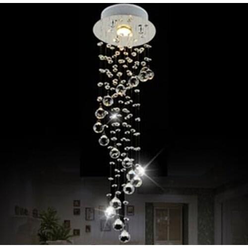 Modern Clear Waterford Spiral Sphere LED Lustre Crystal Chandelier Home Decor Suspension haning Lamp Fixture Light