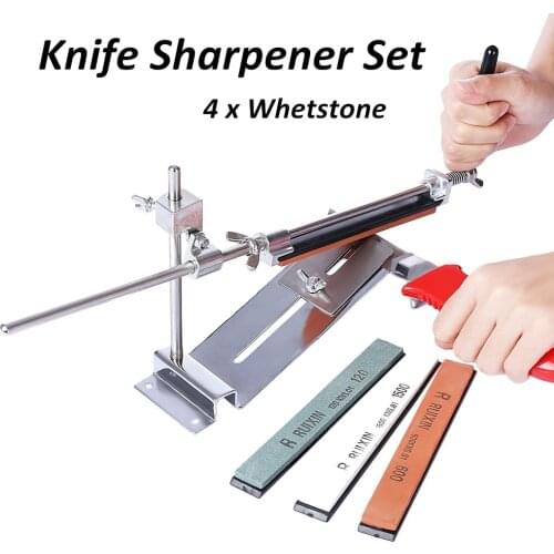 Knife Sharpener All Iron Steel Professional Chef Knife Sharpener Kitchen Sharpening System Fix-angle 4 Whetston